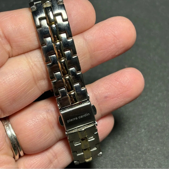 Pierre Cardin Ladies Watch Diamond Accent Quartz Two Tone Watch Working - Picture 2 of 8